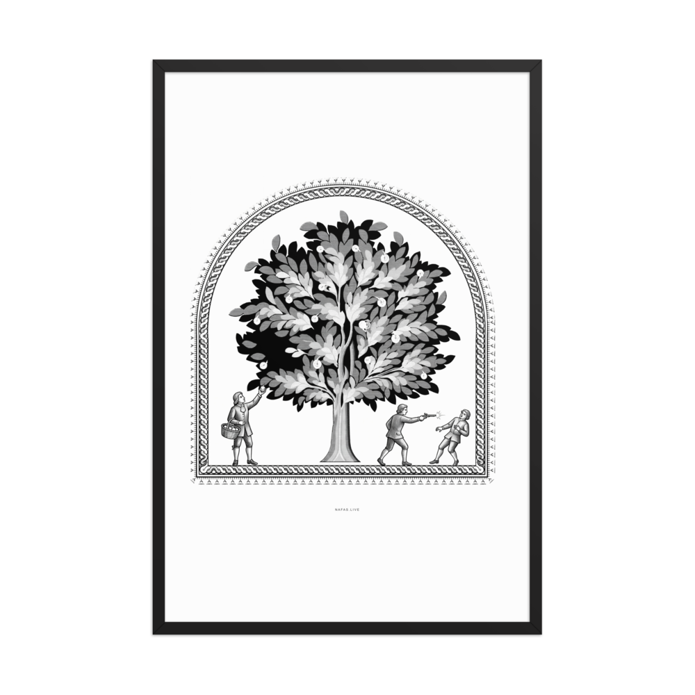 TREE / 02 framed print — Black — 24 × 36 in