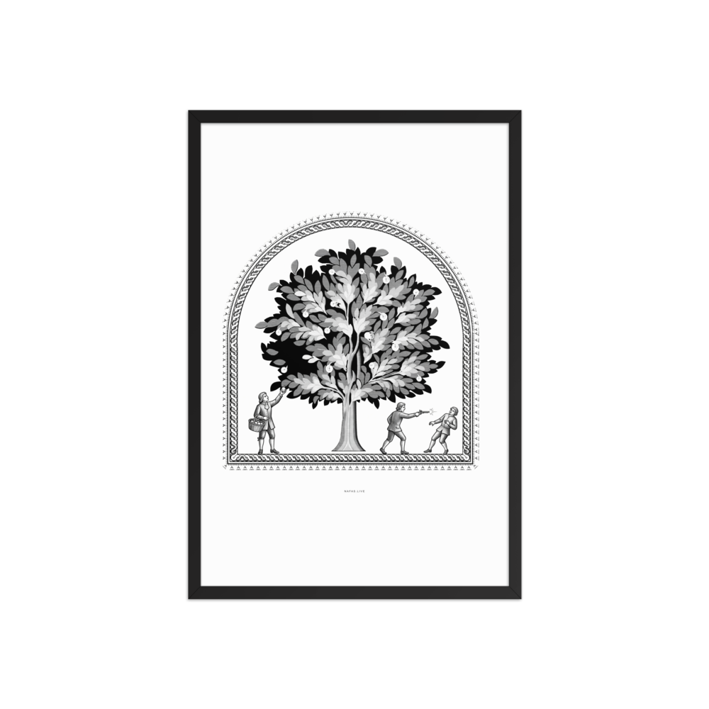 TREE / 02 framed print — Black — 20 × 30 in