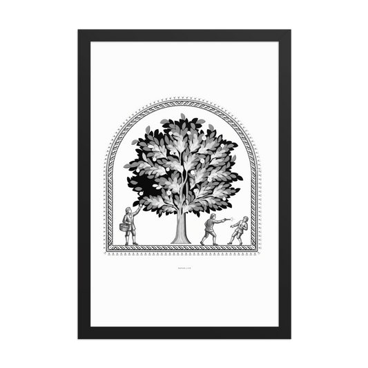 TREE / 02 framed print — Black — 12 × 18 in