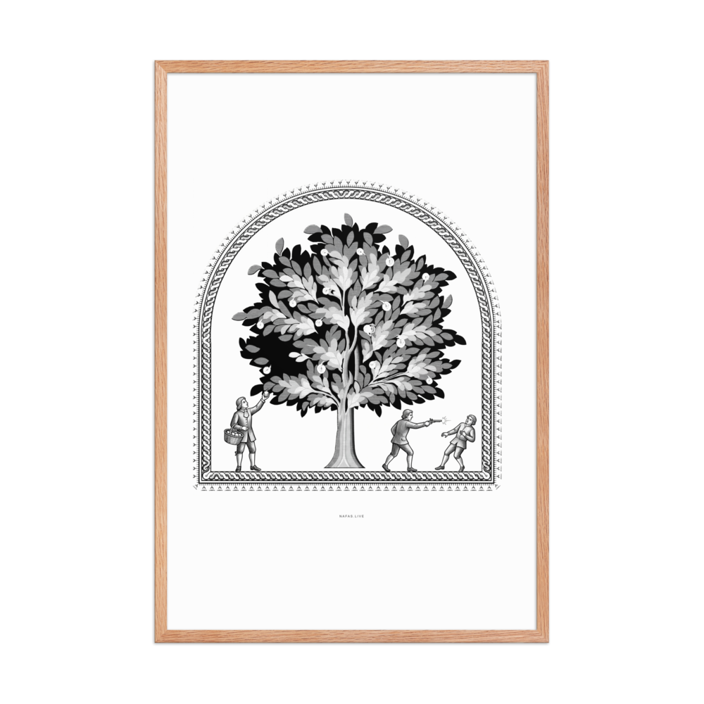 TREE / 02 framed print — Red Oak — 24 × 36 in