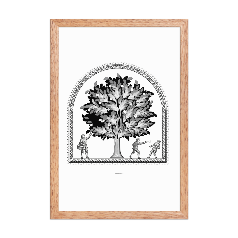 TREE / 02 framed print — Red Oak — 12 × 18 in