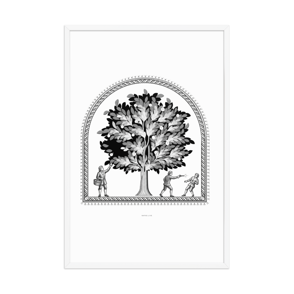 TREE / 02 framed print — White — 24 × 36 in
